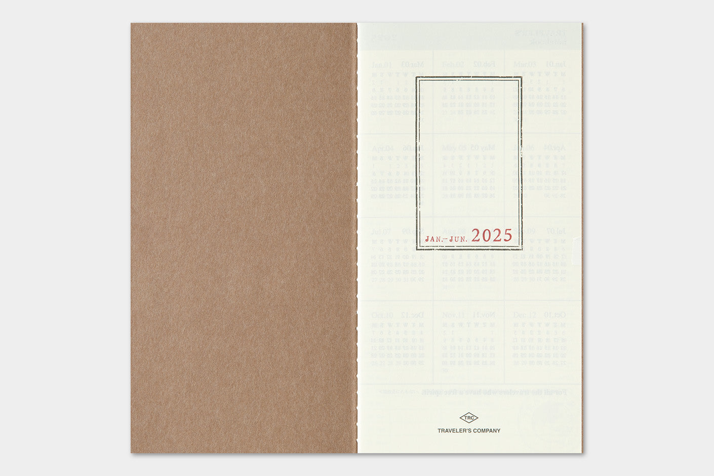 Traveler´s Company - Kalender 2025, Ugentlig + Memo 2. halvår