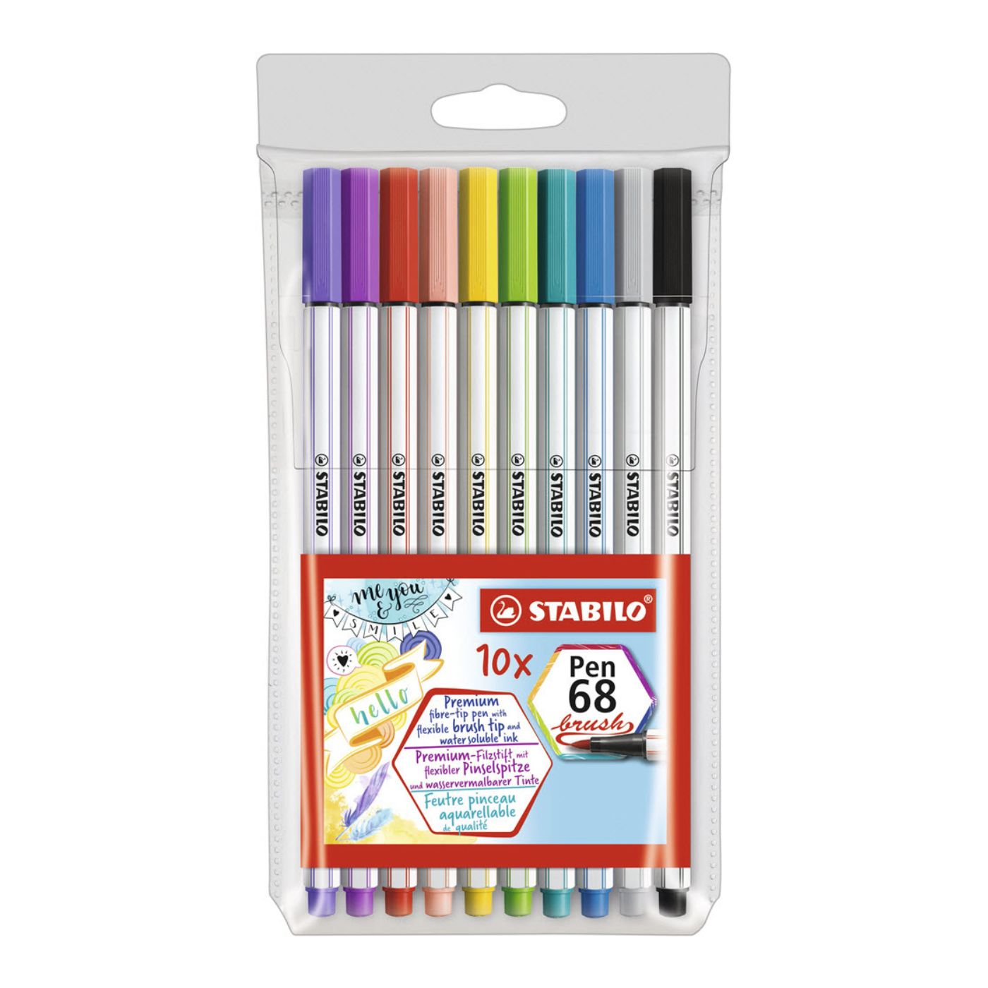 Stabilo Pen 68 Brush sæt 10 stk