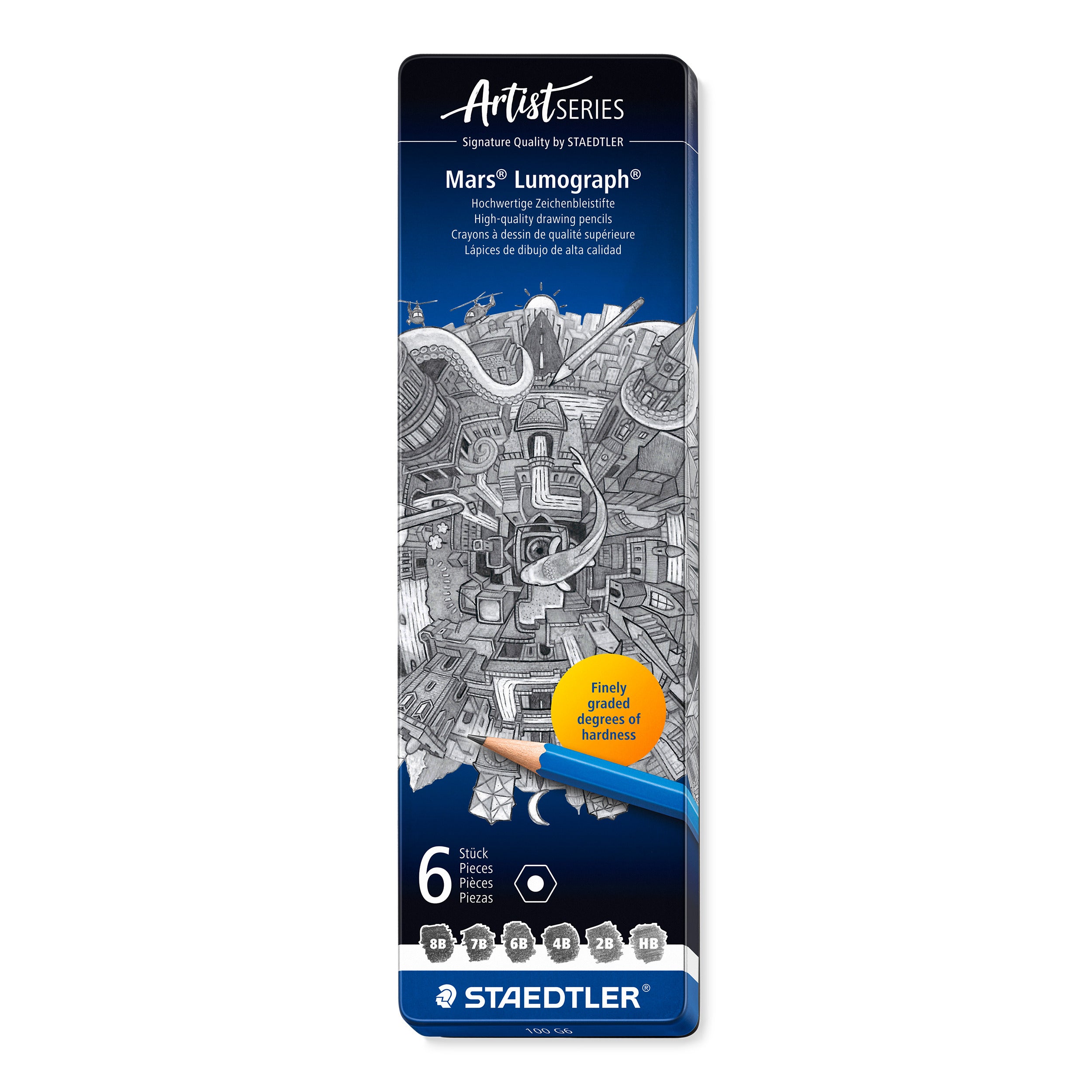 Staedtler Mars Lumograph tegneblyanter 6 stk