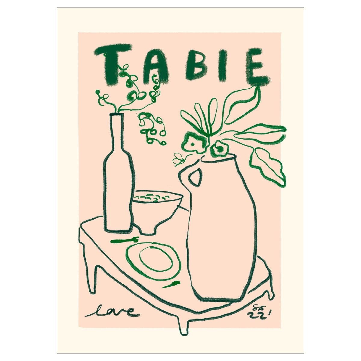 Das Rotes Rabbit Table Love - A5