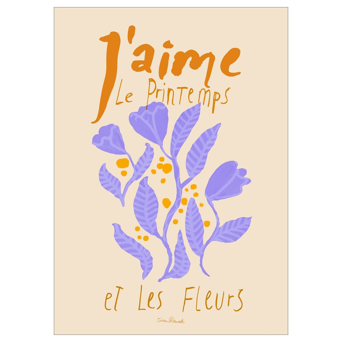 Sissan Richardt Fleurs Violettes 50 x 70 cm