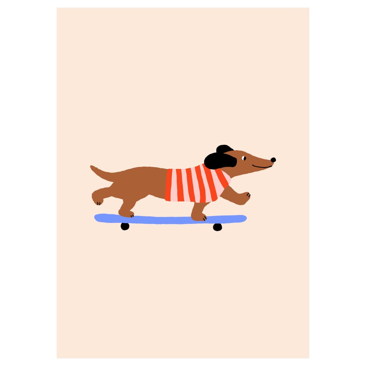 Maren Gross Dachshund on Skateboard - A5