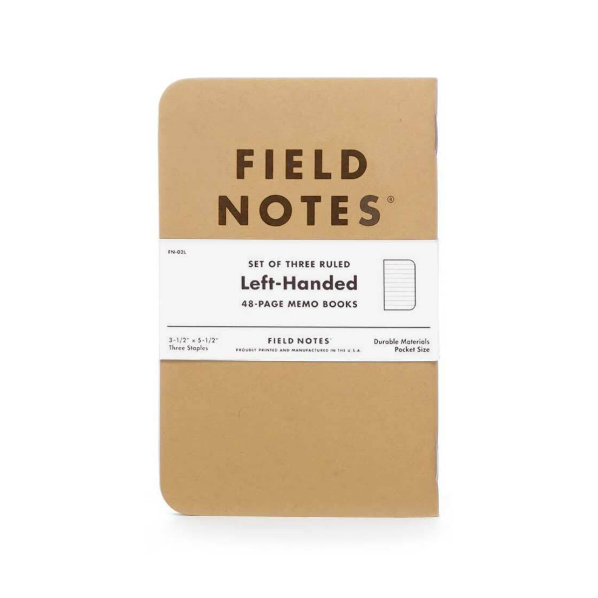 Field Notes - Original Kraft, venstrehånd 3 pak.