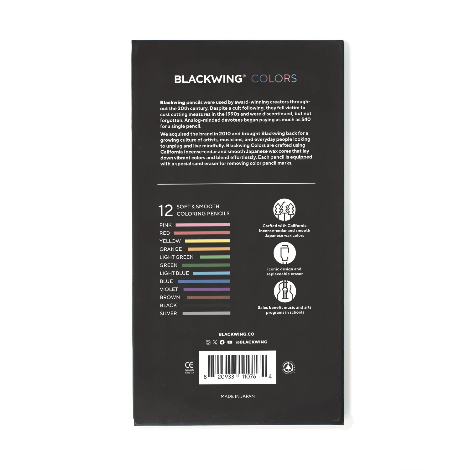 Blackwing - Colors Buntstifte 12 Stück.