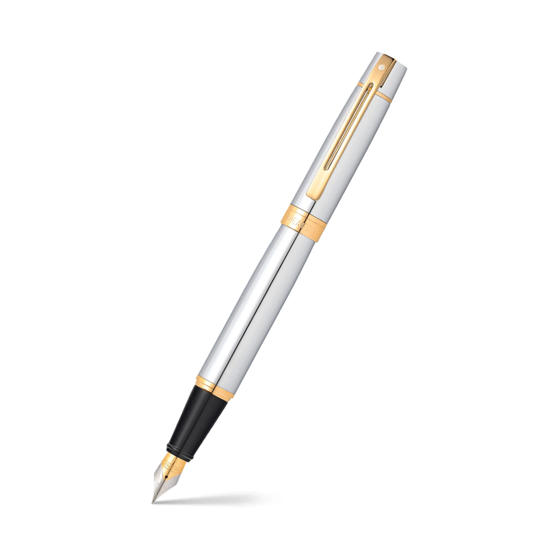 Sheaffer 300 Bright krom med gulddetaljer