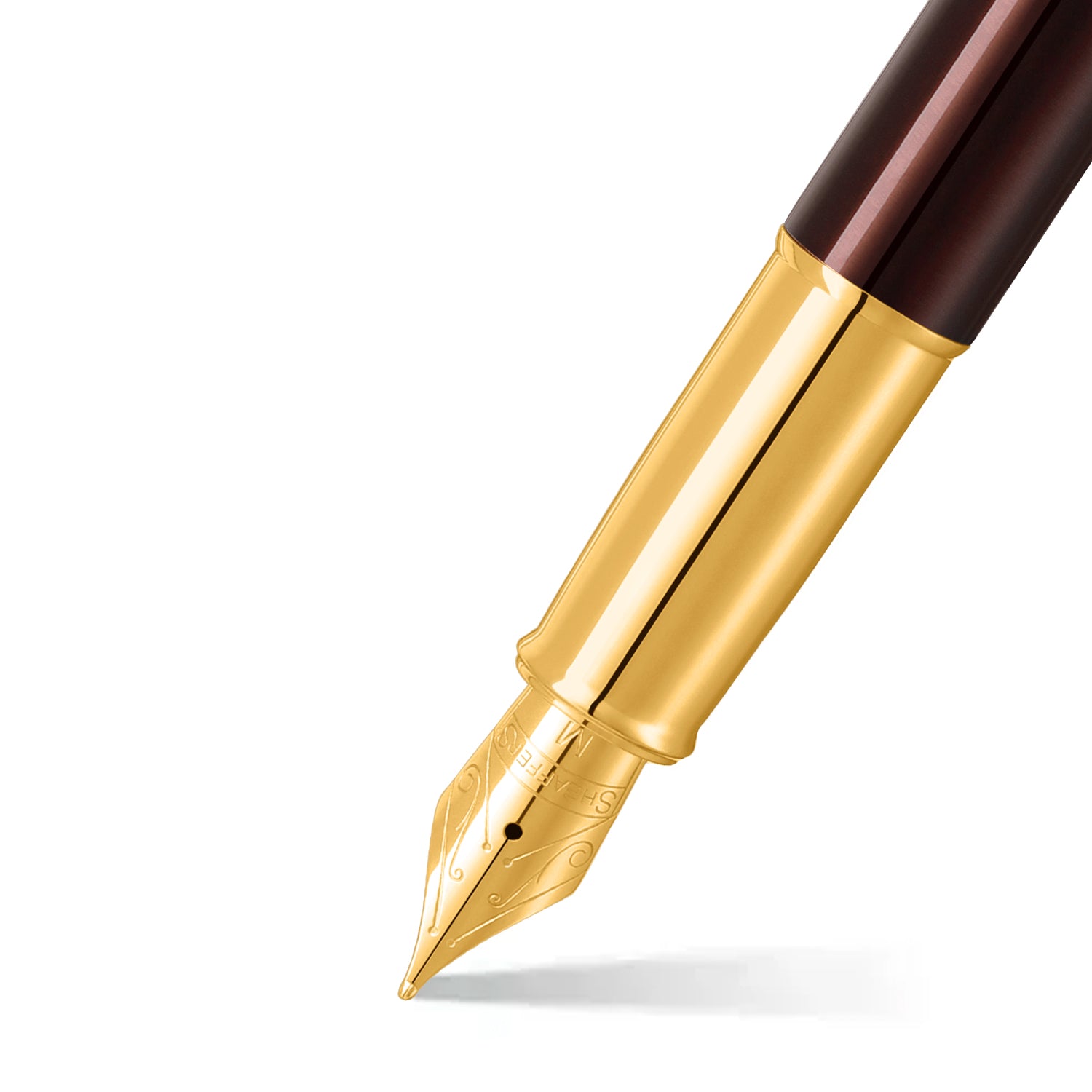 Sheaffer 100 Glossy Coffee Brown med PVD-gulddetaljer