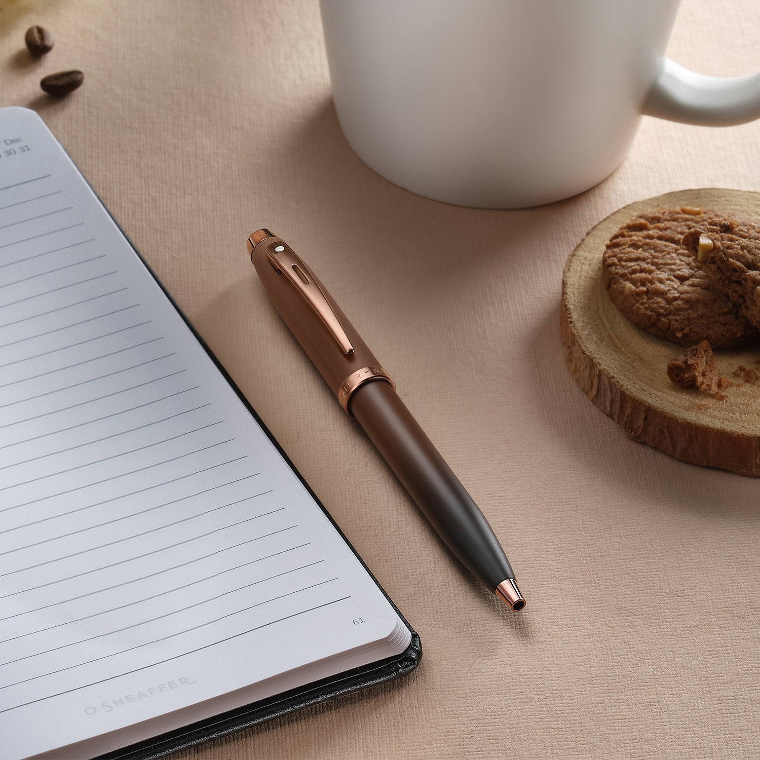 Sheaffer 100 Coffee Edition mat brun med brune PVD-detaljer