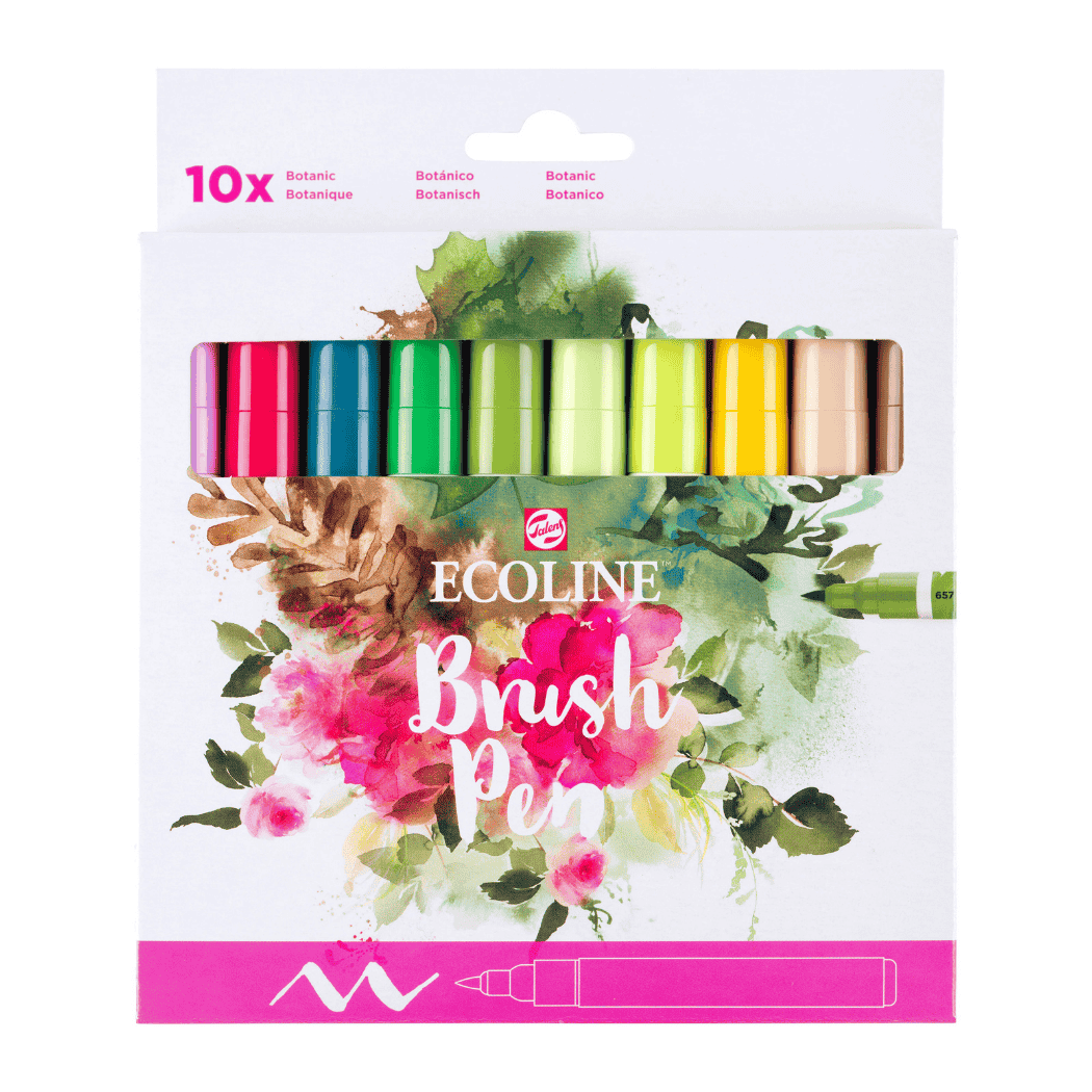 ECOLINE Brush Pen Sæt 10 stk. Botanic