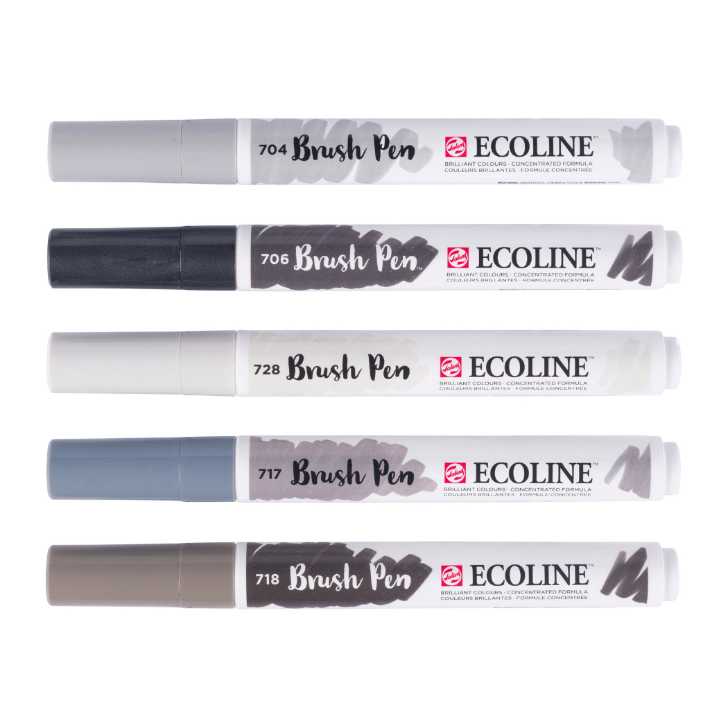 ECOLINE Brushpen Set 5 pcs SHADOW/cardboard
