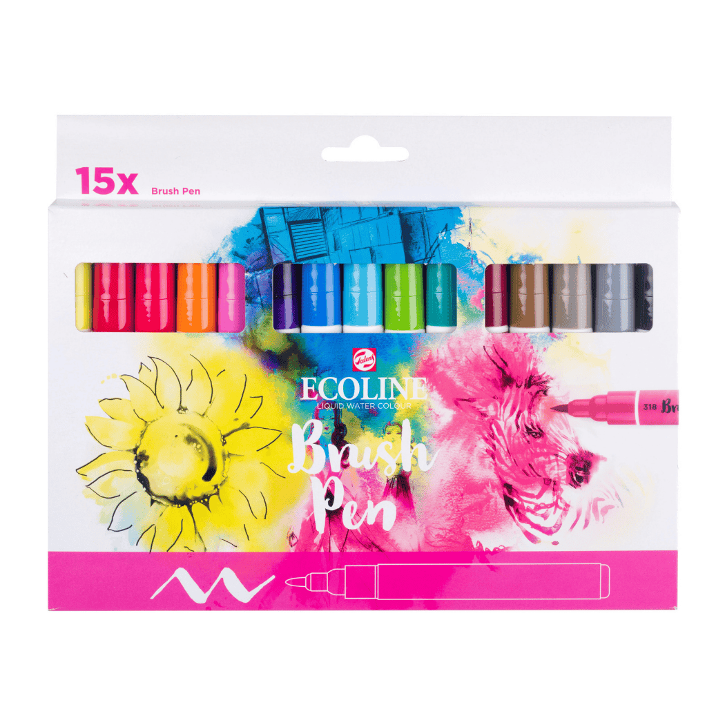 ECOLINE Brushpen set 15 pcs PRIMARY/cardboard