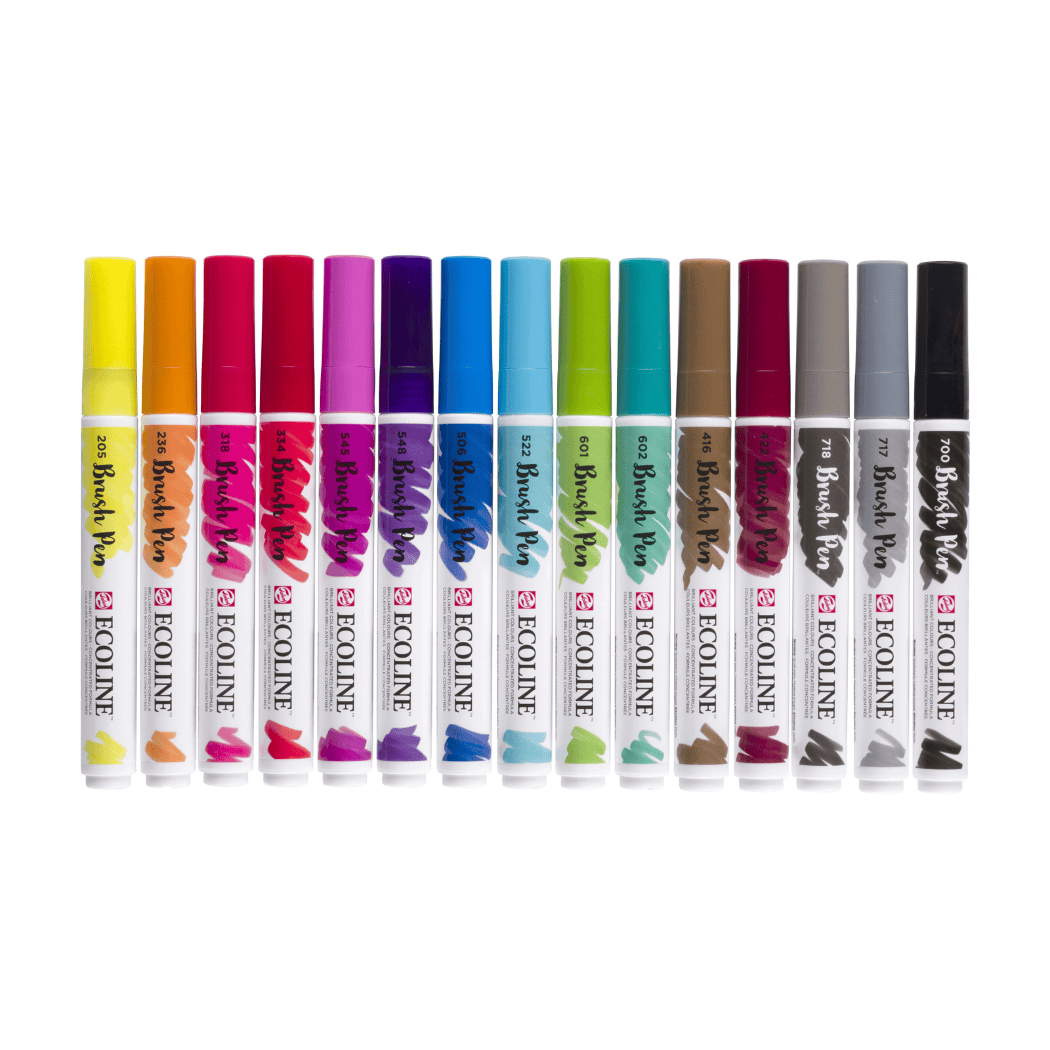 ECOLINE Brushpen set 15 pcs PRIMARY/cardboard