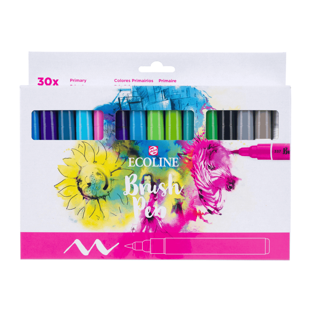 ECOLINE Brush Pen Sæt 30 stk. Primary