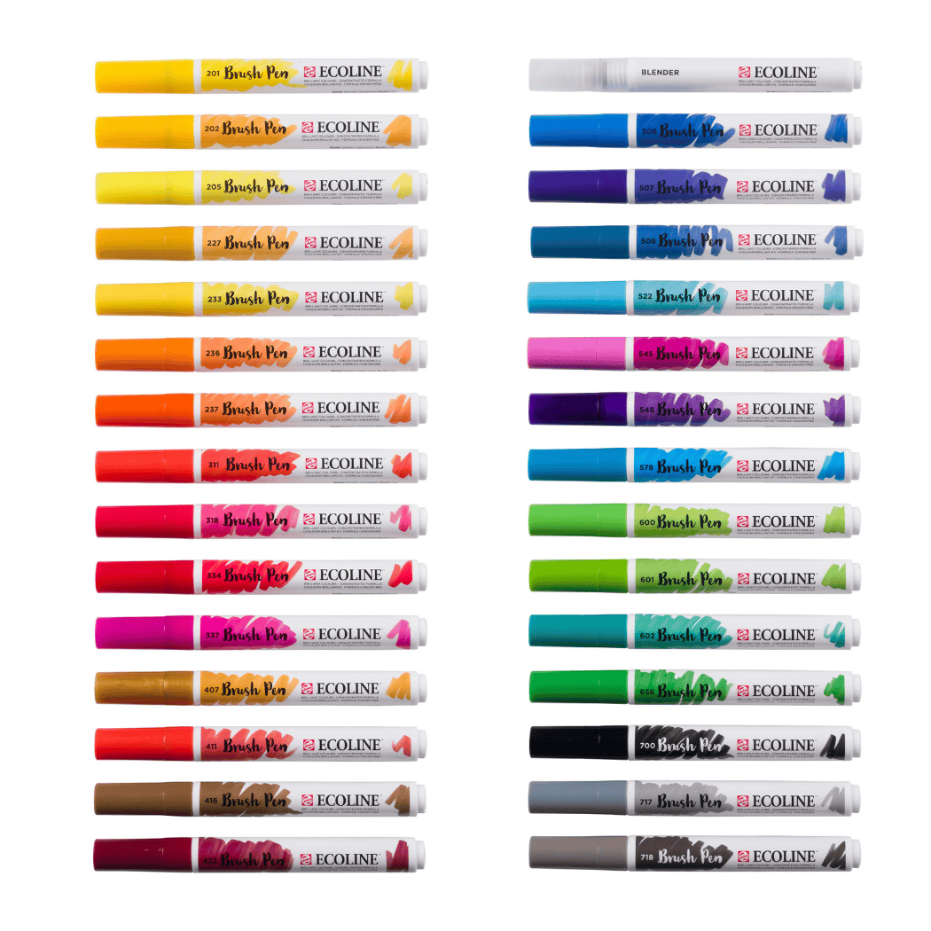 ECOLINE Brush Pen Sæt 30 stk. Primary