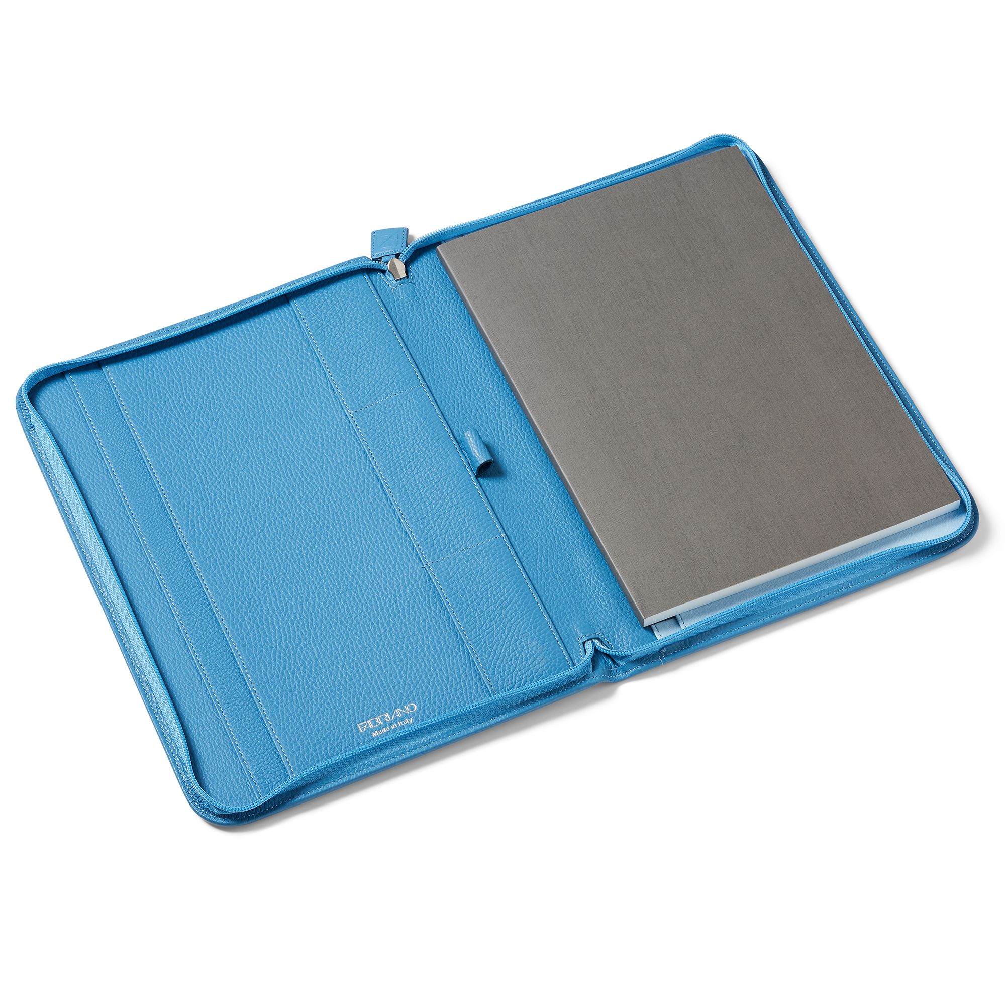 FABRIANO LEDER AKTENTASCHE A4 HELLBLAU