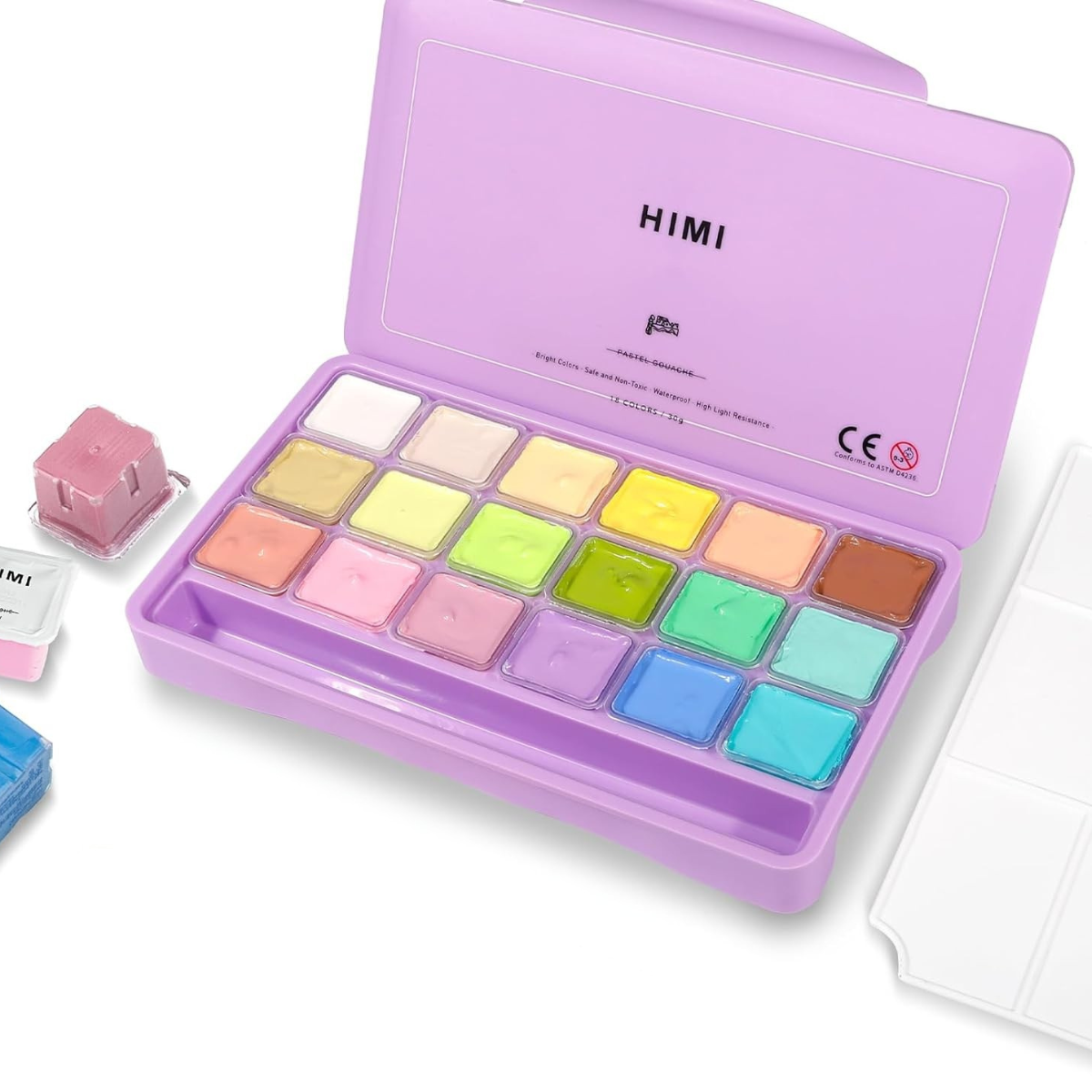 HIMI Gouache Set 18 Stück 30 gr. Pastellfarben