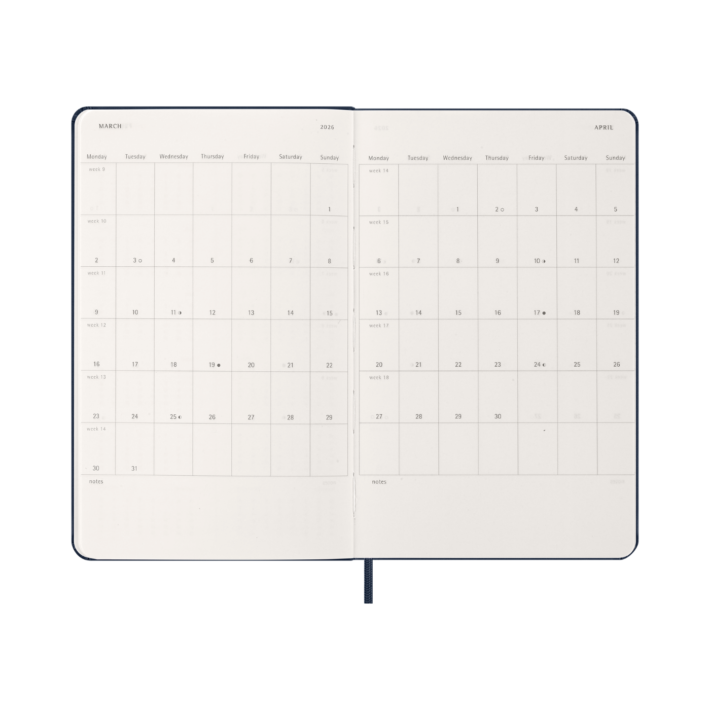 Moleskine Kalender Hard 12M Daily Large Sapphire Blue 2026