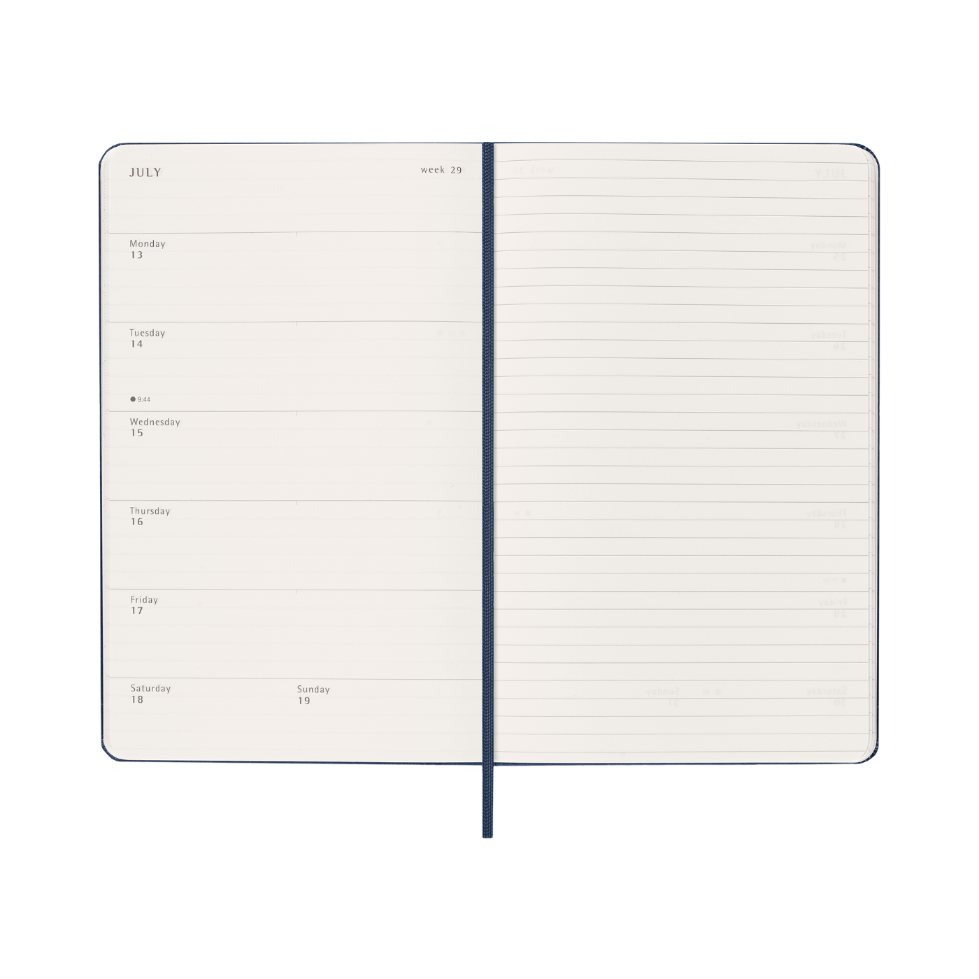 Moleskine Kalender Hard 12M Week Note Large Sapphire Blue 2026