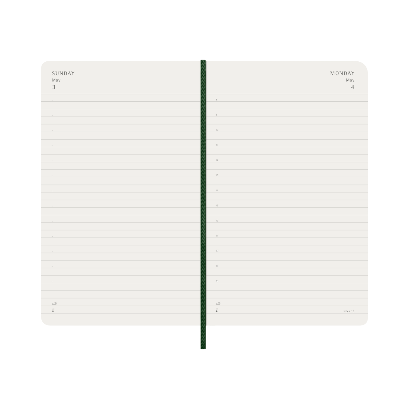 Moleskine Kalender Soft 12M Daily Large Myrtle Green 2026