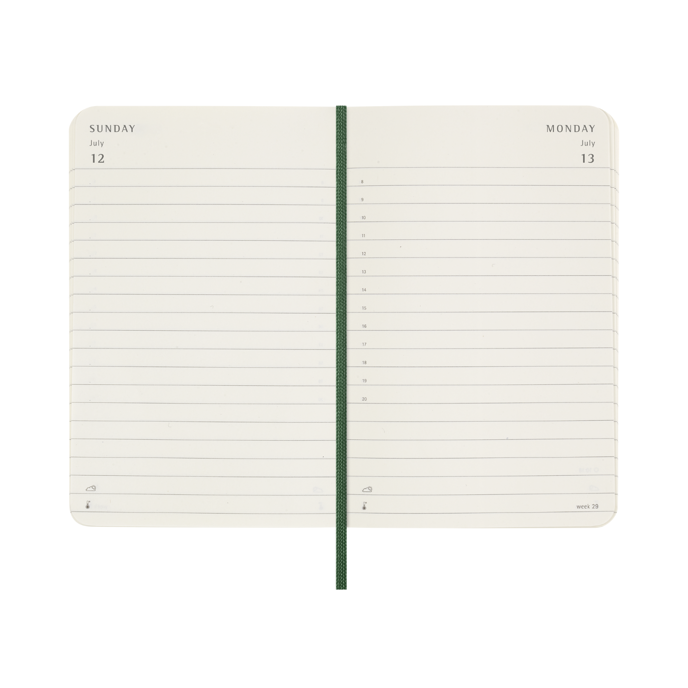 Moleskine Kalender Soft 12M Daily Pocket Myrtle Green 2026