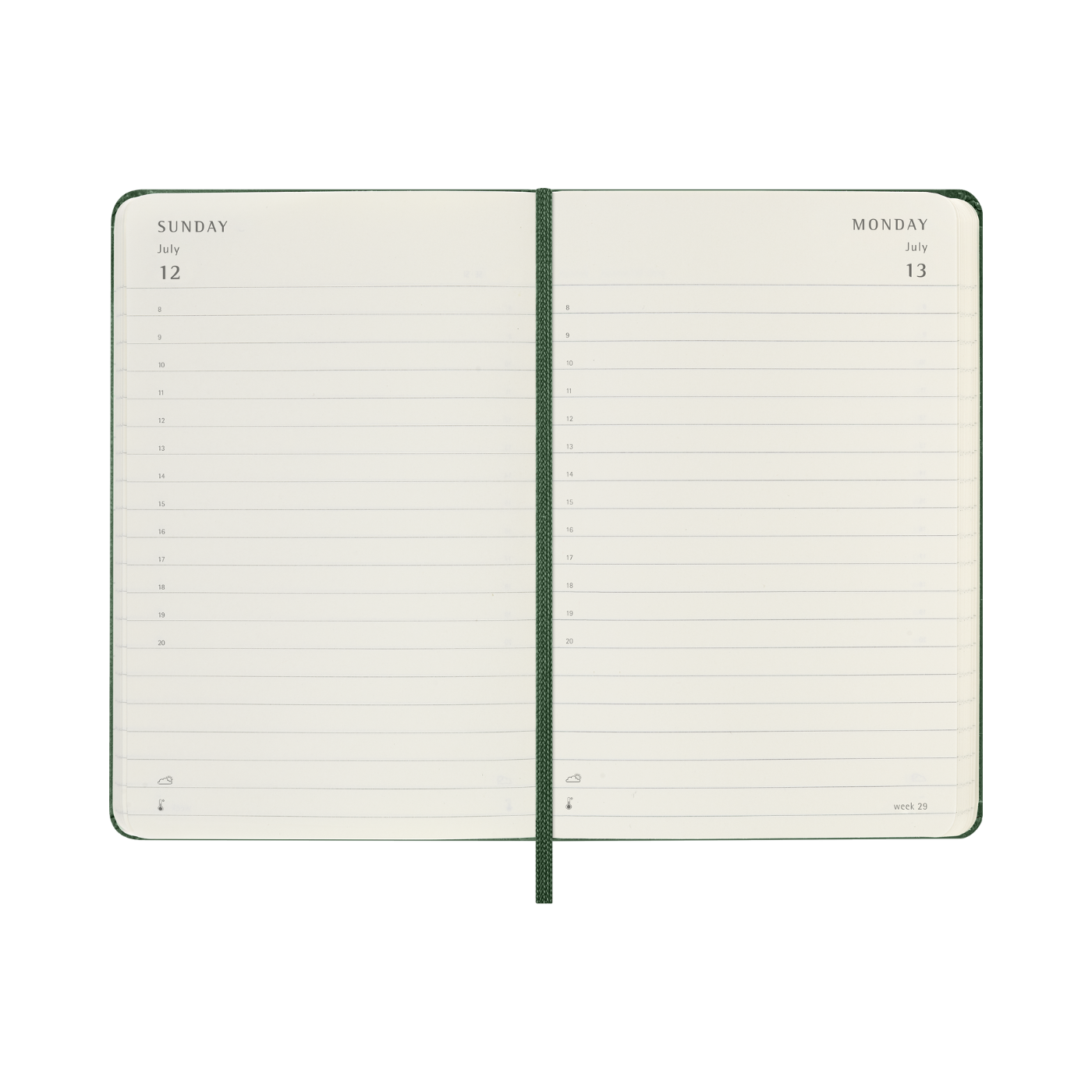 Moleskine Kalender Hard 12M Daily Pocket Myrtle Green 2026