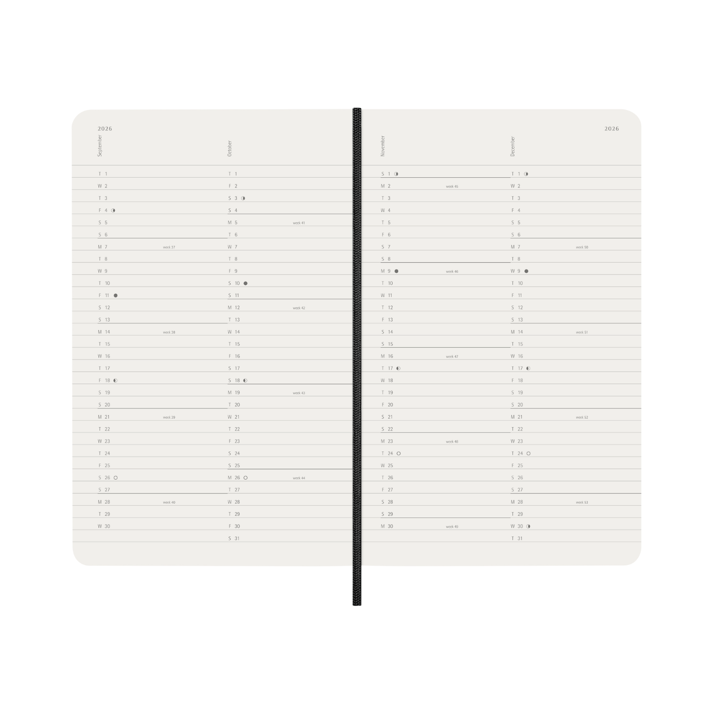 Moleskine Kalender Soft 12M Month Note Large Sort 2026