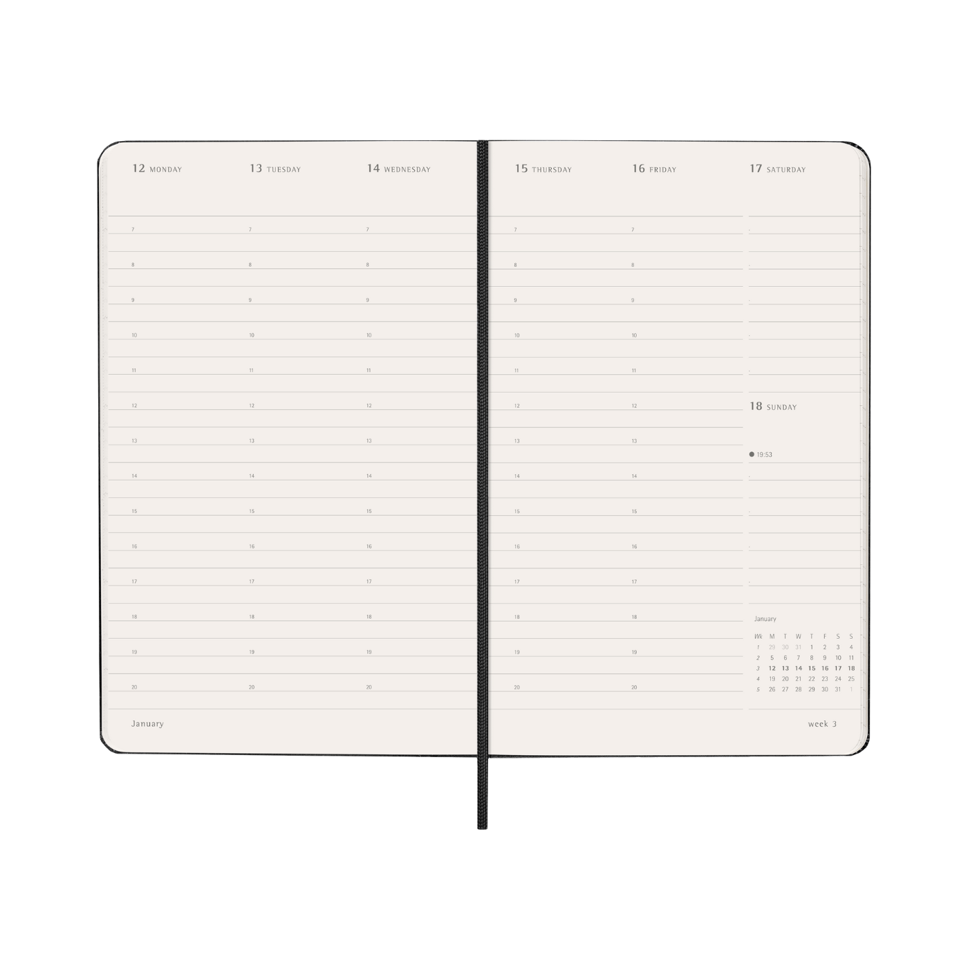 Moleskine Kalender Pro Hard 12M Weekly Vertical Large Sort 2026