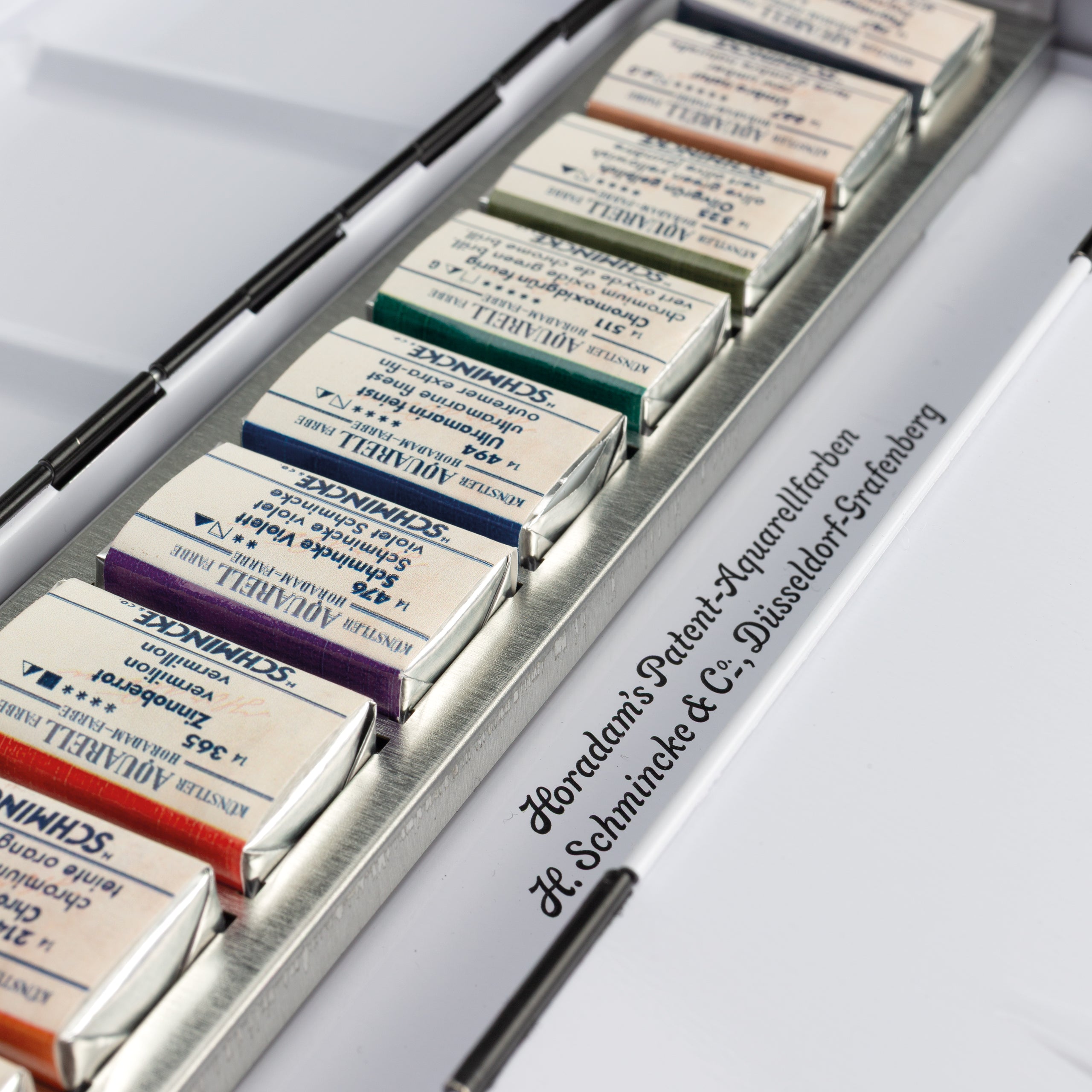 Schmincke Horadam Aquarell Set 9 x 1/1 Pans Retro Technische Farben