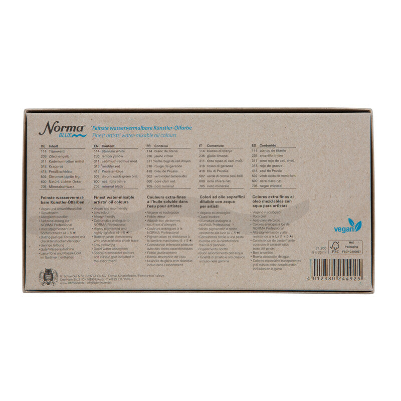 Schmincke Norma BLU sæt 8 x 35 ml.
