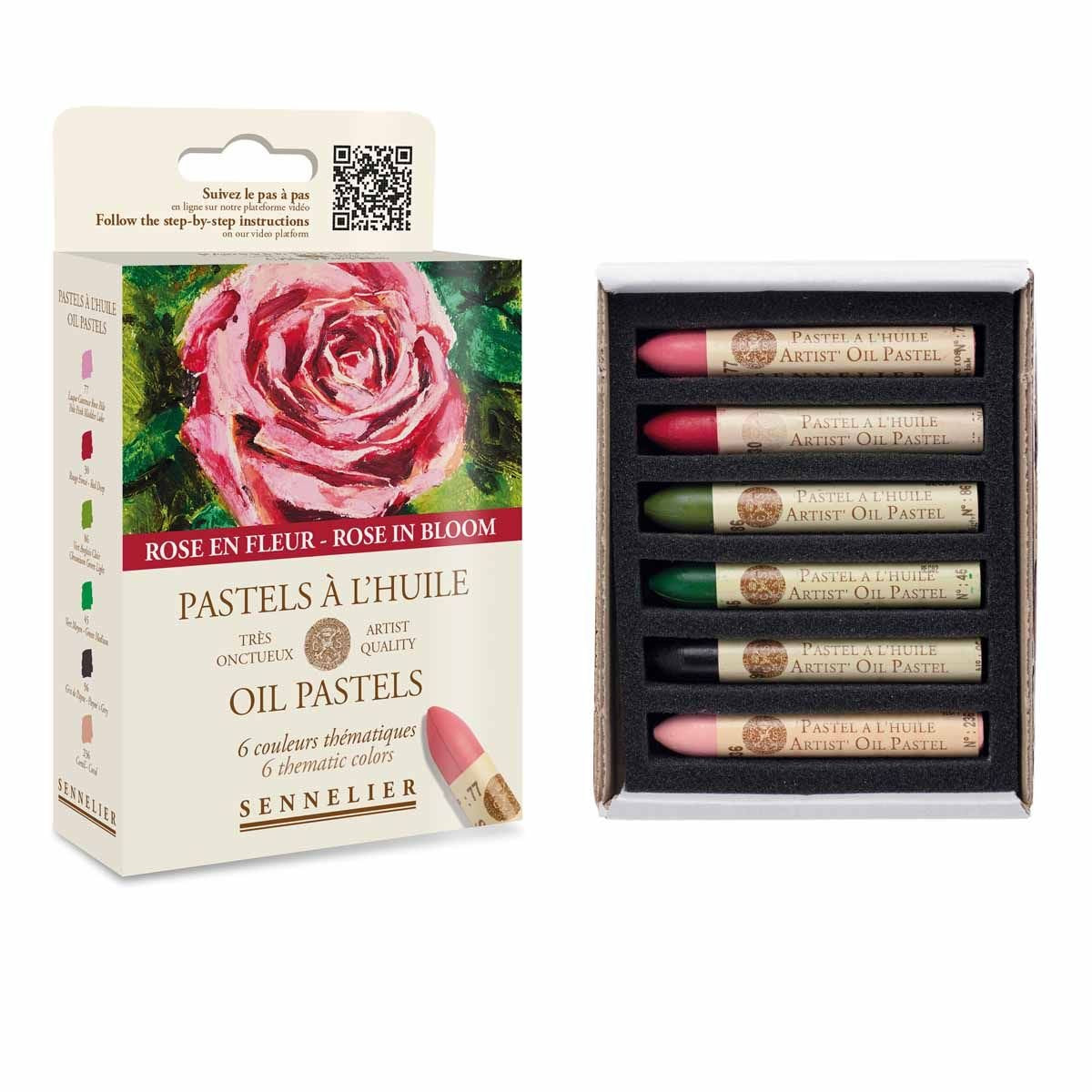 SEN Oil pastellset 6 st ros i