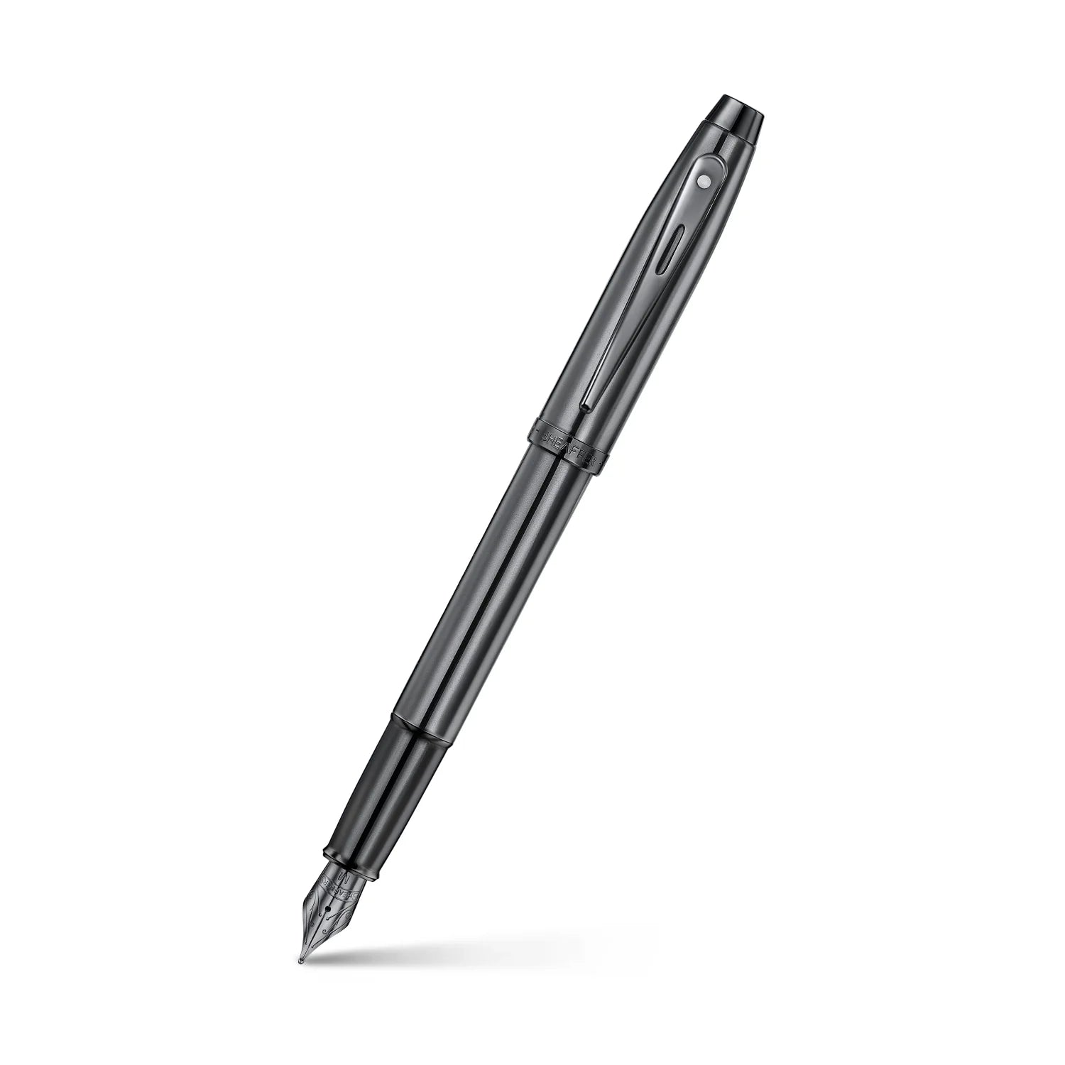 Sheaffer 100 Ionic Gunmetal Grey med blanke PVD-detaljer