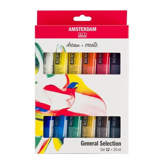 Amsterdam Akrylmaling 12x20 ml Amsterdam akrylmaling sæt (Flere Varianter)