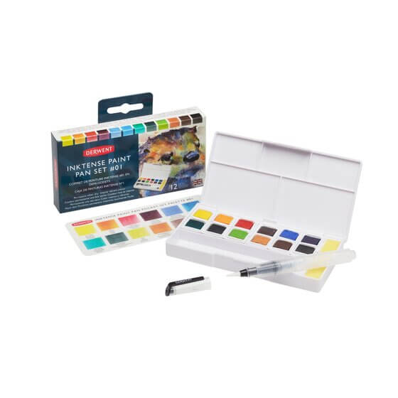 Derwent Inktense Paint Pan Set 01 12 pans Derwent Pan sæt (Flere varianter)