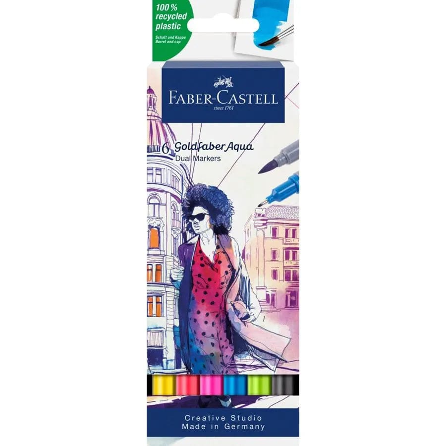 Faber-Castell Faber-Castell Goldfaber Aqua Dual marker 6 ass