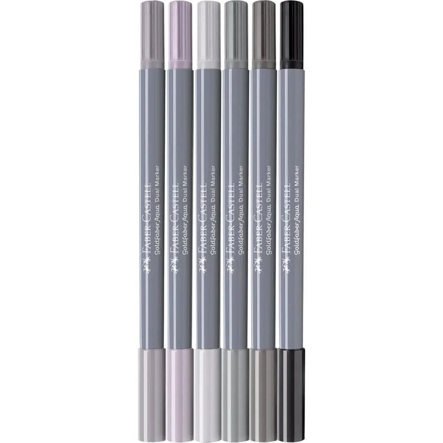 Faber-Castell Faber-Castell Goldfaber Aqua Dual marker Shades of grey 6 ass