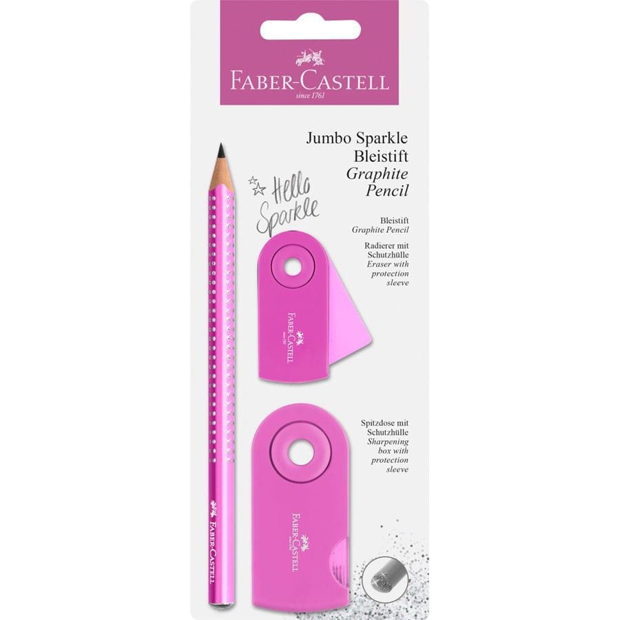 Faber-Castell Farveblyanter Faber-Castell Jumbo Sparkle graphite pencil set - Pink