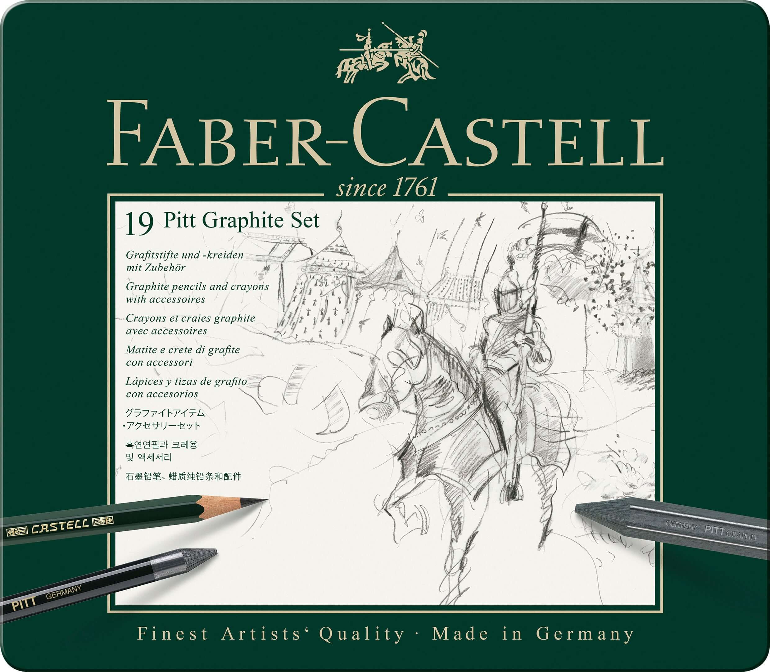 Faber-Castell Farveblyanter Faber-Castell Pitt graphite tinæske - 19 ass.