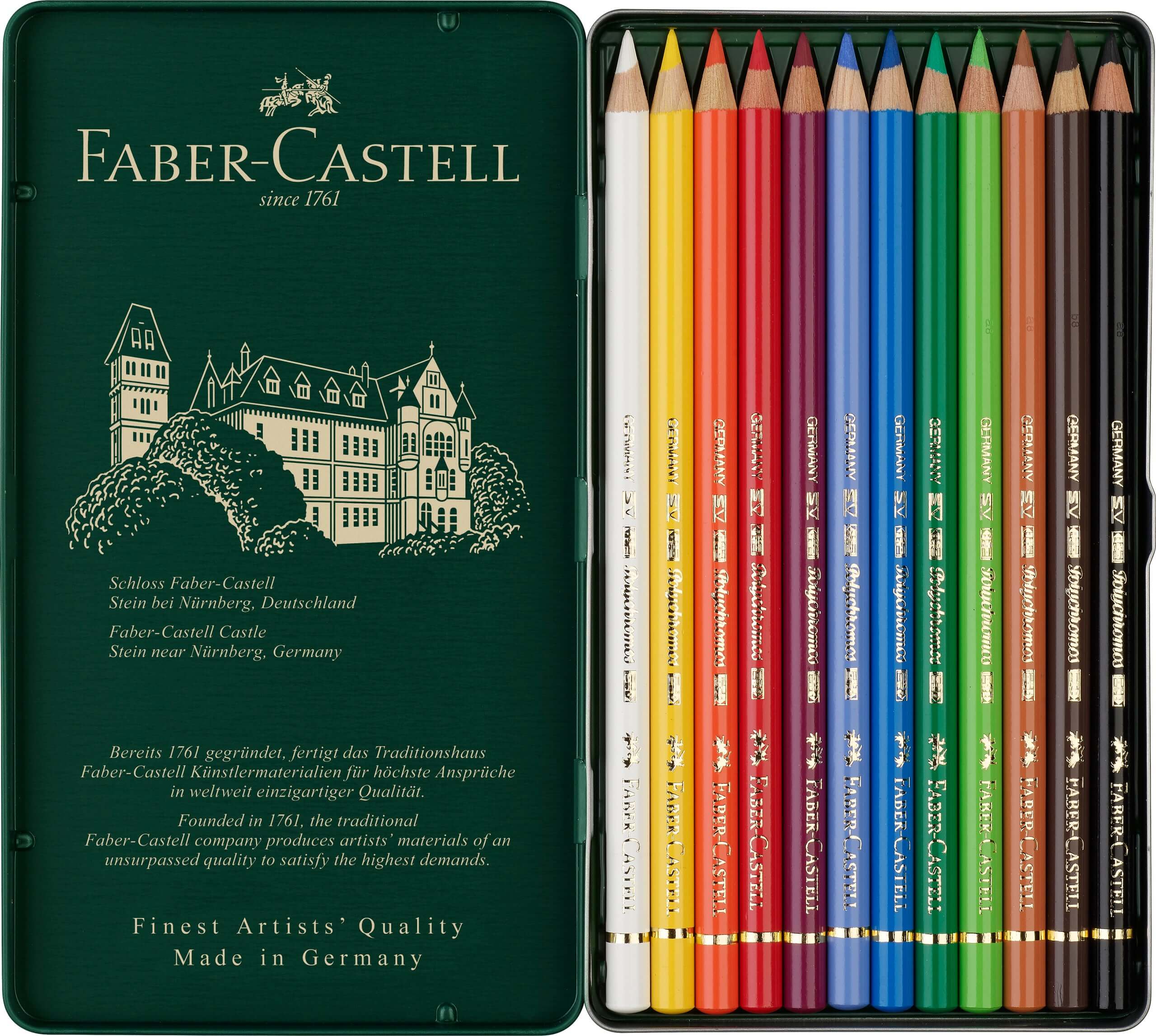 Faber-Castell Farveblyanter Faber-Castell Polychromos tinæske - 12 farver