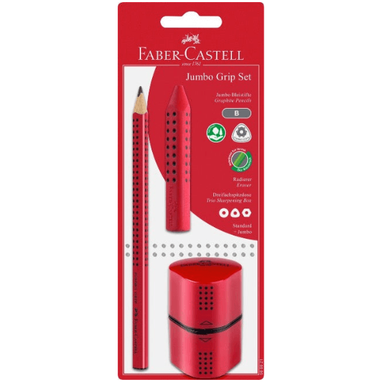 Faber-Castell Skriveredskaber Jumbo grip trio blisterkort rød - 3 ass.