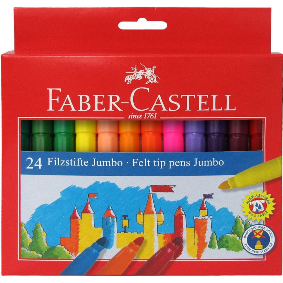 Faber-Castell Tuscher Faber-Castell Felt tip Jumbo Pen 24 stk