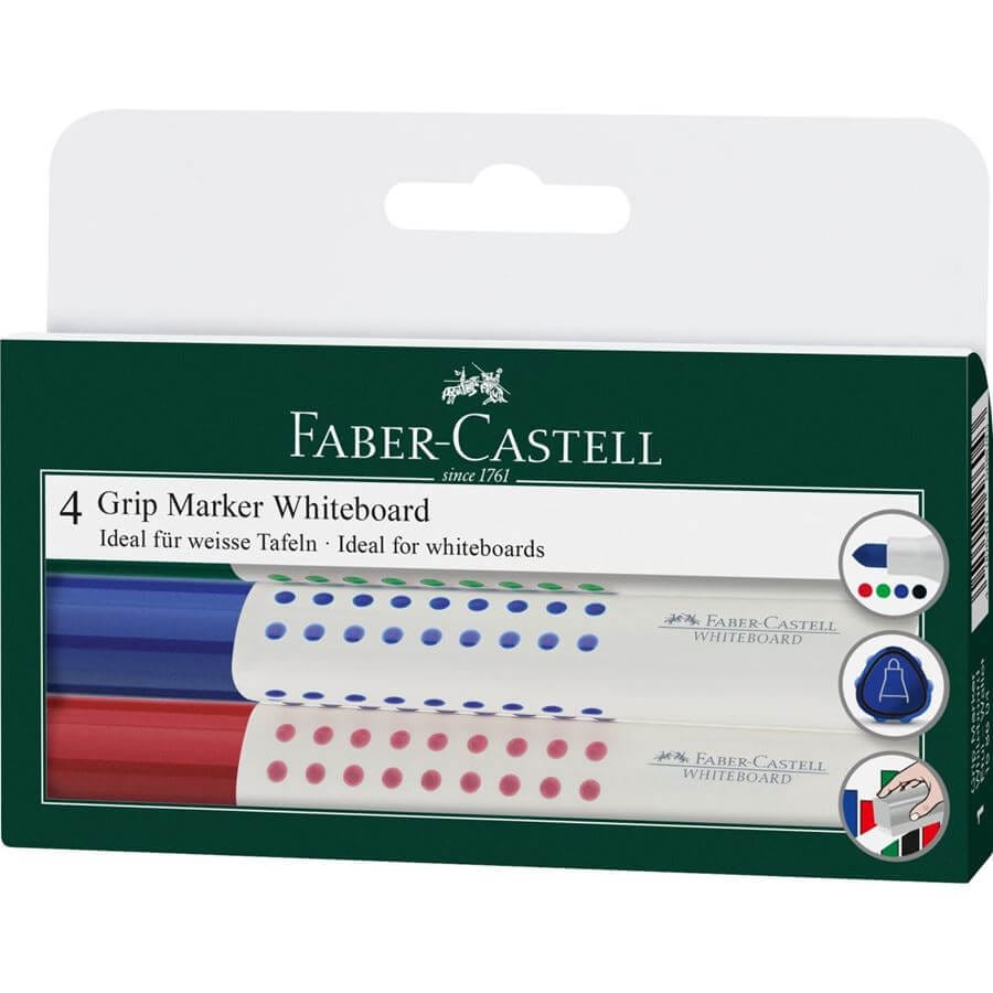 Faber-Castell Tuscher Faber-Castell Grip Marker Whiteboard 4 stk