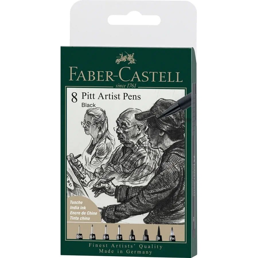 Faber-Castell Tuscher Faber-Castell Pitt Artist Black 8 stk