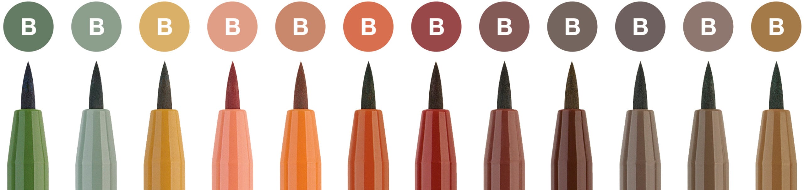Faber-Castell Tuscher Pitt artist pen gavesæt jordfarver - 12 farver