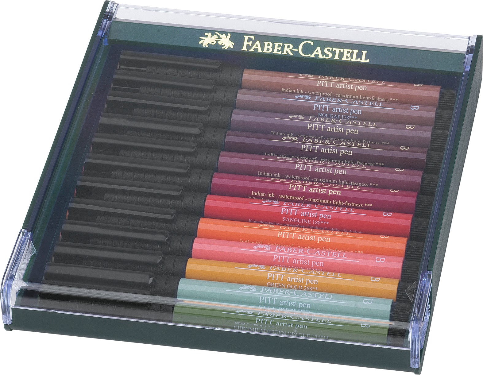 Faber-Castell Tuscher Pitt artist pen gavesæt jordfarver - 12 farver