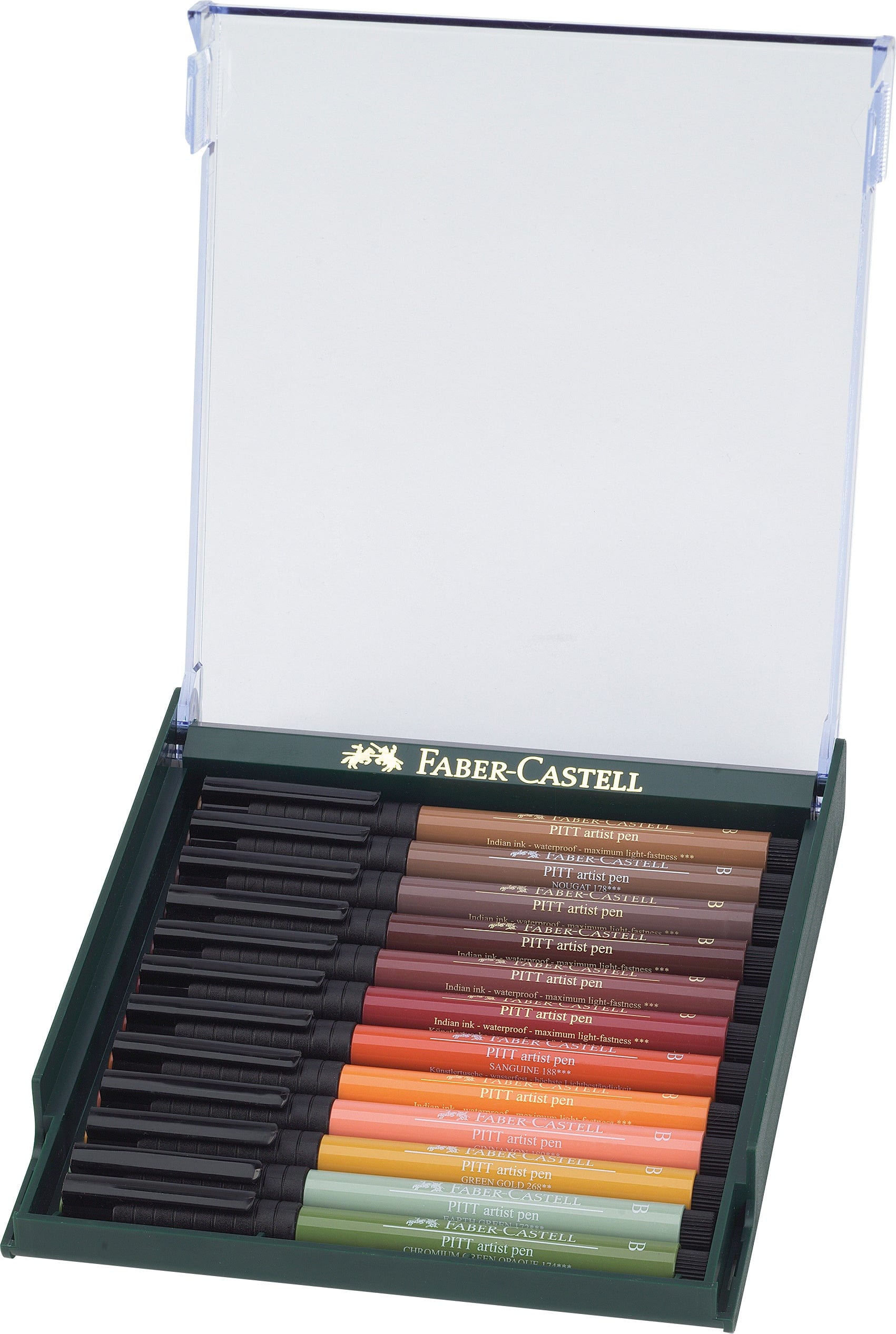 Faber-Castell Tuscher Pitt artist pen gavesæt jordfarver - 12 farver