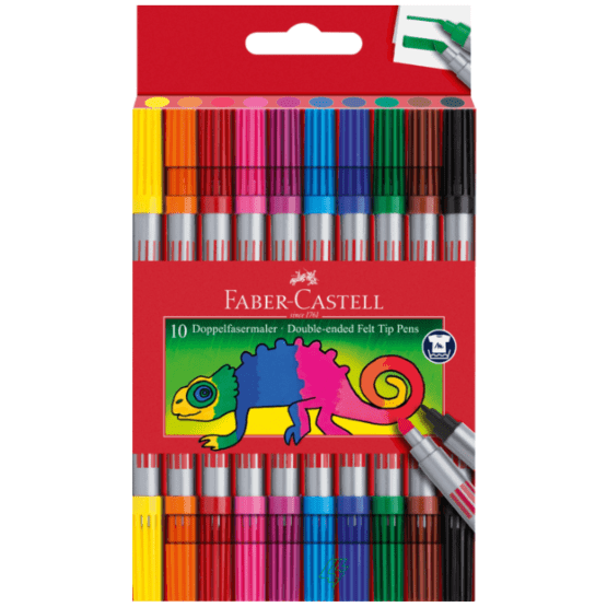 Faber-Castell Tuscher Tuscher dobbelt tip - 10 farver