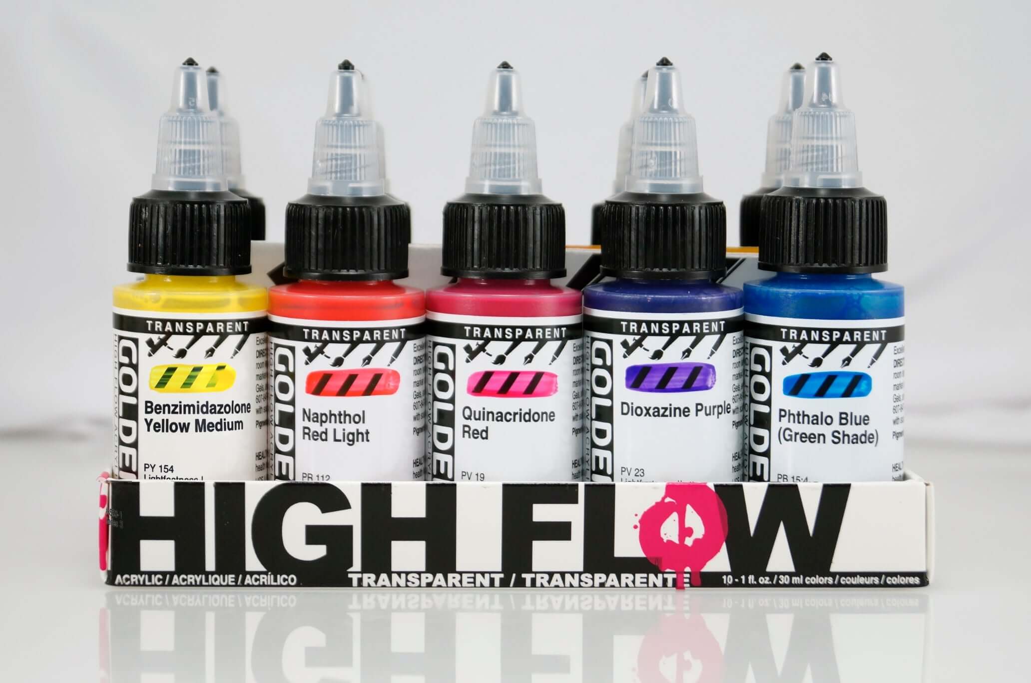 Golden High Flow akrylmaling sæt 954 med 10 30 ml – Stellings