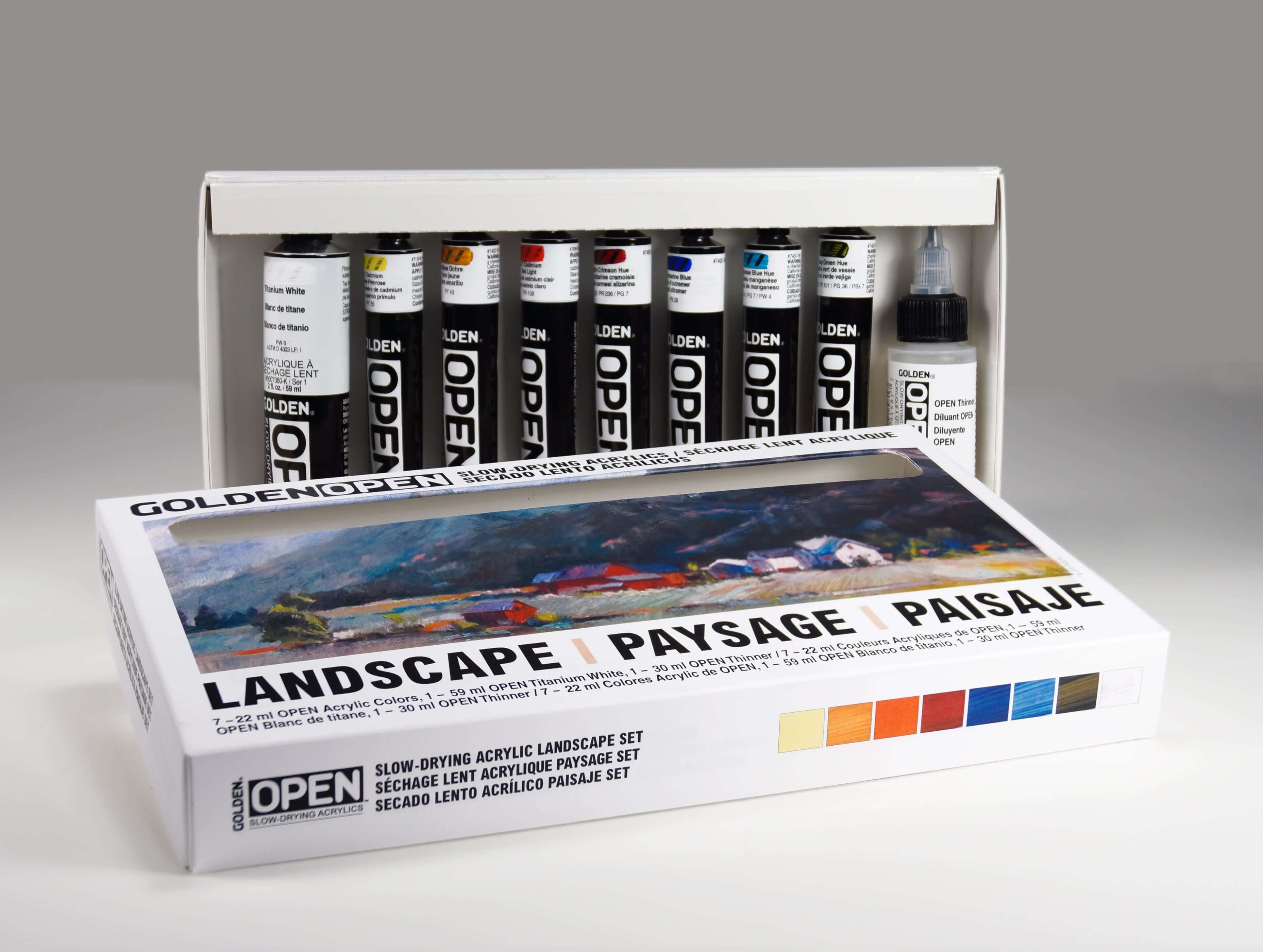 Golden Akrylmaling GOLDEN OPEN Slow-Drying Acrylics Landscape Set