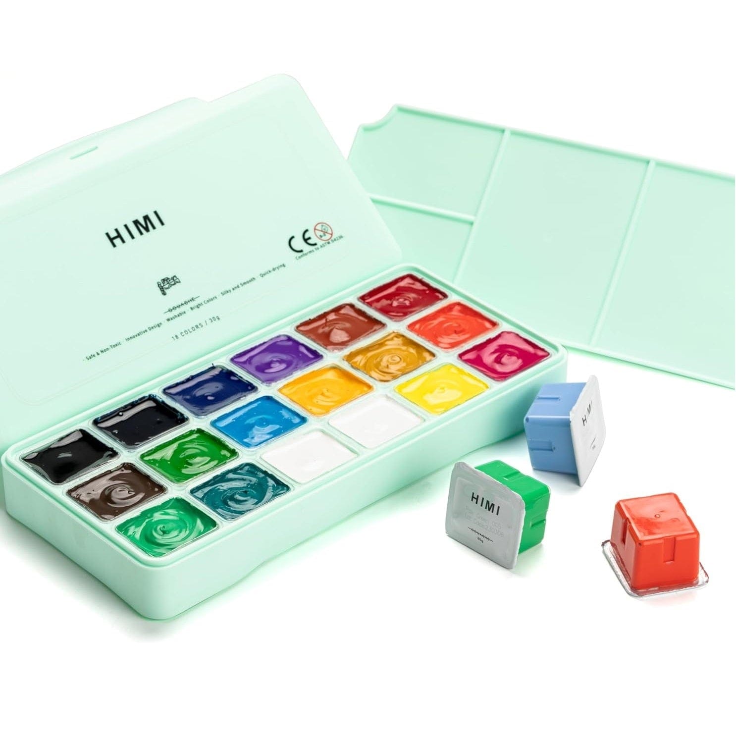 HIMI HIMI Gouache sæt 18 stk. 30 gr. (green)