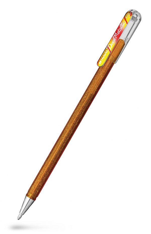 PENTEL K110 Hybrid Dual Metallic Gelroller Guld/Metallic rød+guld
