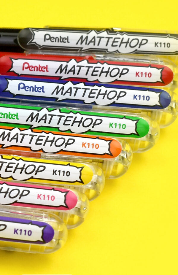 PENTEL K110V Mattehop Gelrollerpen - ekstra billede (alle farver)